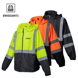 Durable Outdoor Rain Waterproof Windbreaker Winter High Visibility Coat Reflective Workwear Men Hi Vis Work Safety Jacket