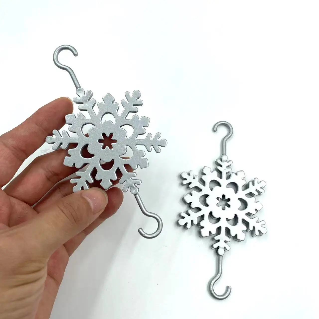 Christmas Tree Decoration Snowflake S Hook Christmas accessories Snow ornament silver novelty hooks factory