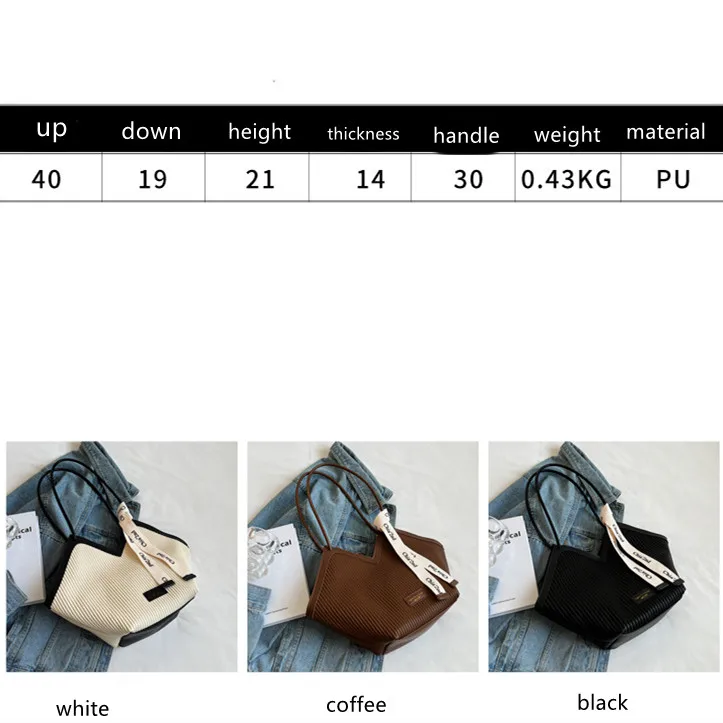 Solid color blue premium texture women's bag autumn and winter new fashion  trend tote bag niche design casual large capacity shoulder bag