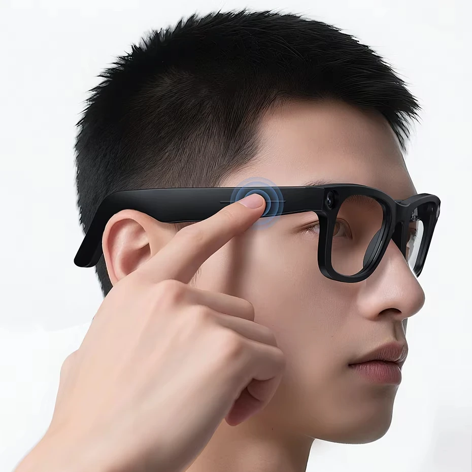 2025 On-Site Recording Translation AI Smart Glasses with Camera for Audio Call Dialogue Meeting Custom SDK AI Support ChatGPT