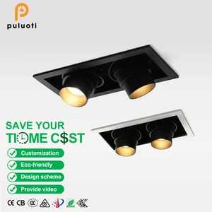 PULUOTI Professional Manufacturer CE IP20 Anti - Glare Spotlight 189*93mm Recessed Adjustable Led Downlight White/Black