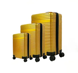 Wholesale High Quality Designer ABS Luggage Travel Bags Suitcase Yellow Travel Luggage Trolley Bags
