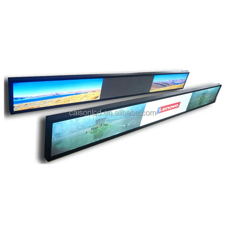 4k 74,9 inch uitgerekte bar display ondersteunt 3840*336(rgb) digitale plank lcd reclame display digitale bewegwijzering en display