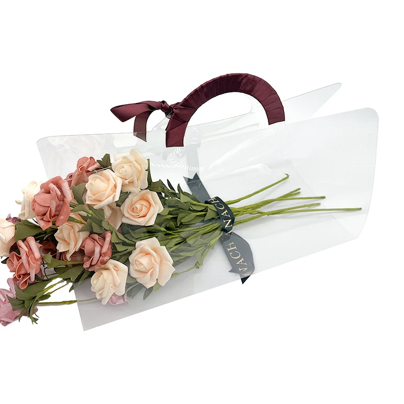 Flower bouquet in a box, gift bag