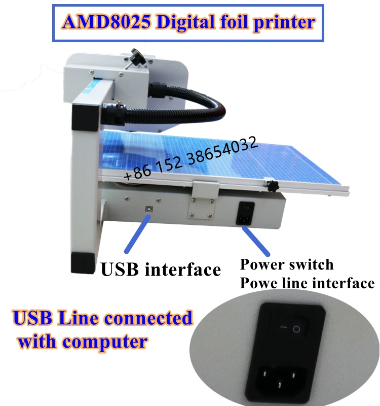 Logo Digital Hot Foil Printer Digital Foil Printing Machine Amd8025 On