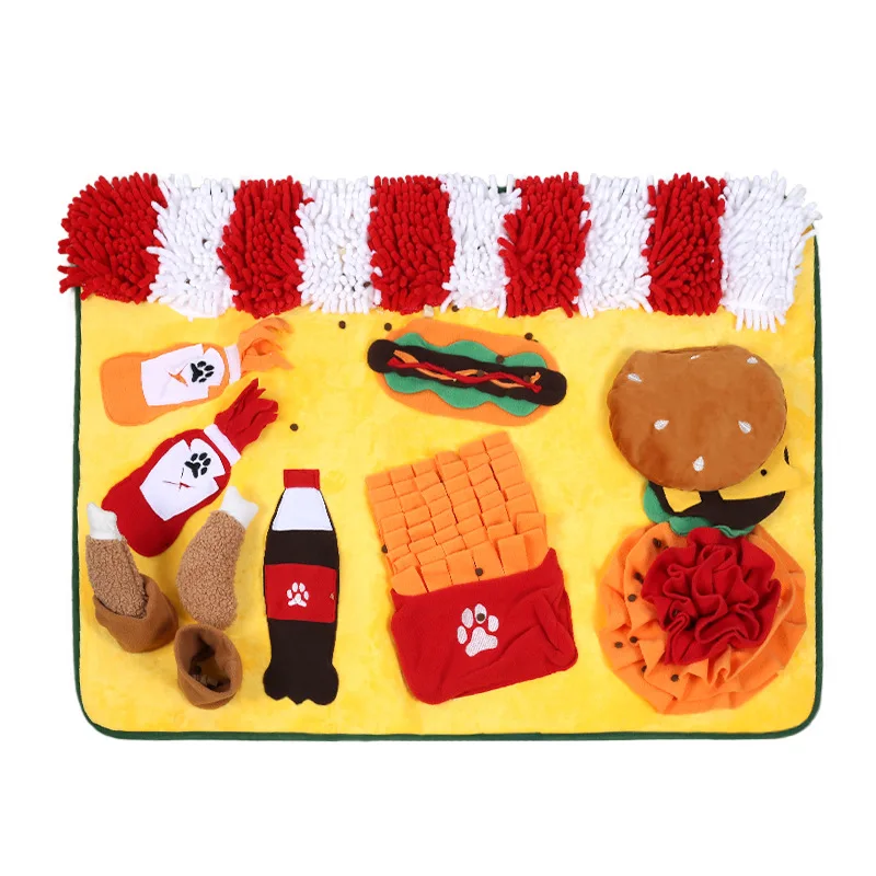 Funny Hamburger Adjustable Snuffle Mat Dog Pet Sniffing Feeding Mat Dog Puzzle details