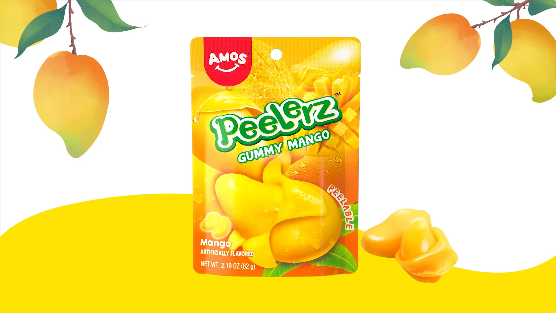 Amos Peeled Sweet Soft Candy Peelable Mango Gummies Jelly Fruit Peeling ...