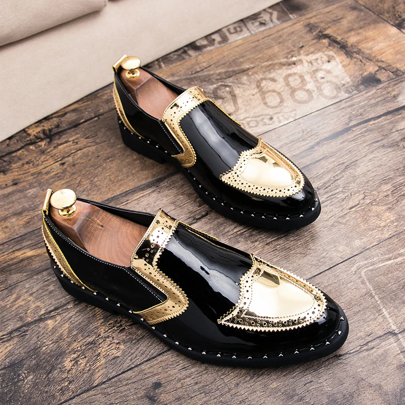 Gold formal shoes best sale