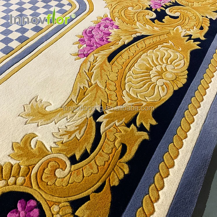 High Pile  Wool and Silk Hand Tufted Carpet Manufacturer Handmade Carpet and Rug Dubai Rug