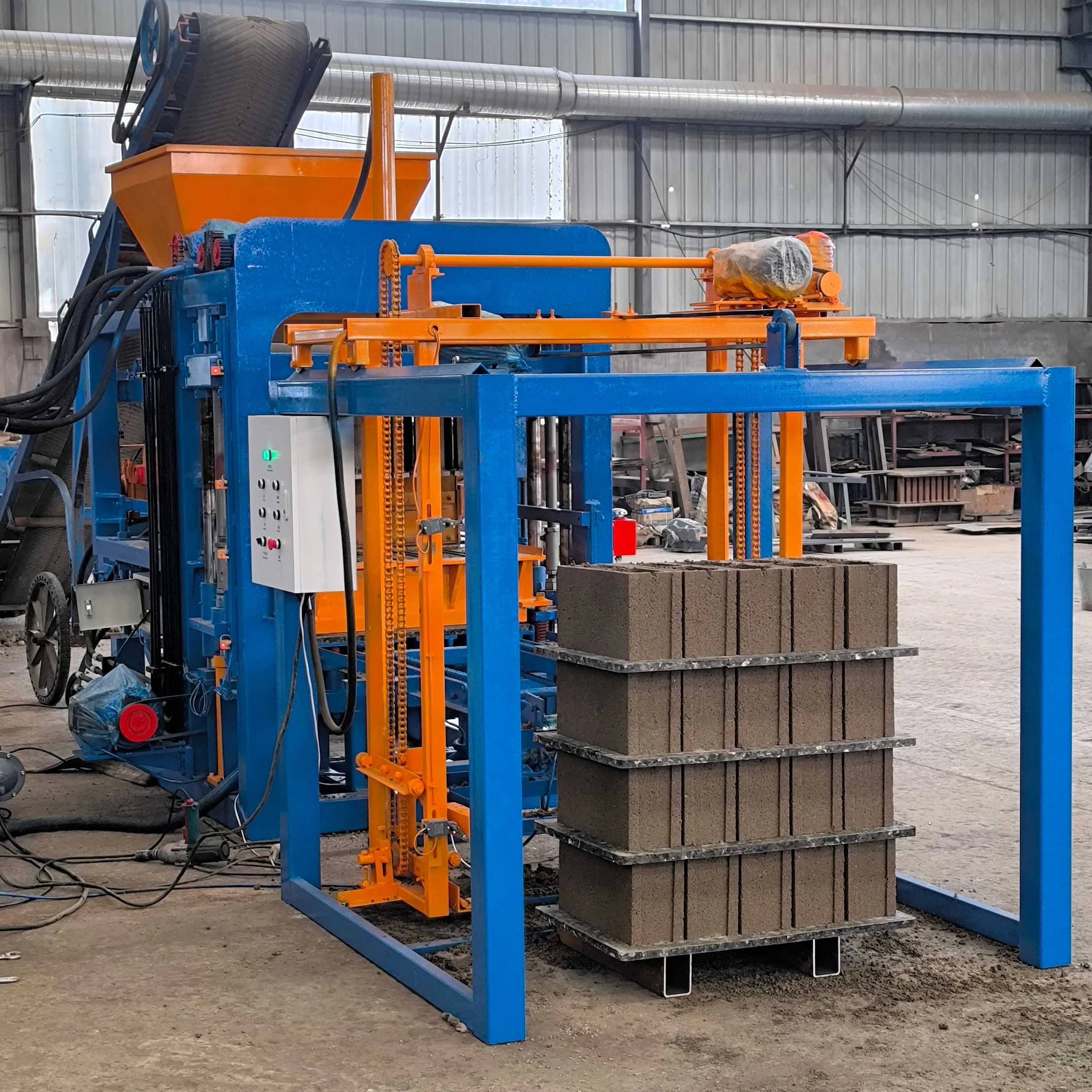 Máy móc làm vật liệu xây dựng tự động - Máy tạo hình gạch rỗng bằng xi măng Made in Ghana - Máy tạo hình gạch liên kết dùng để bán ở Zimbabwe