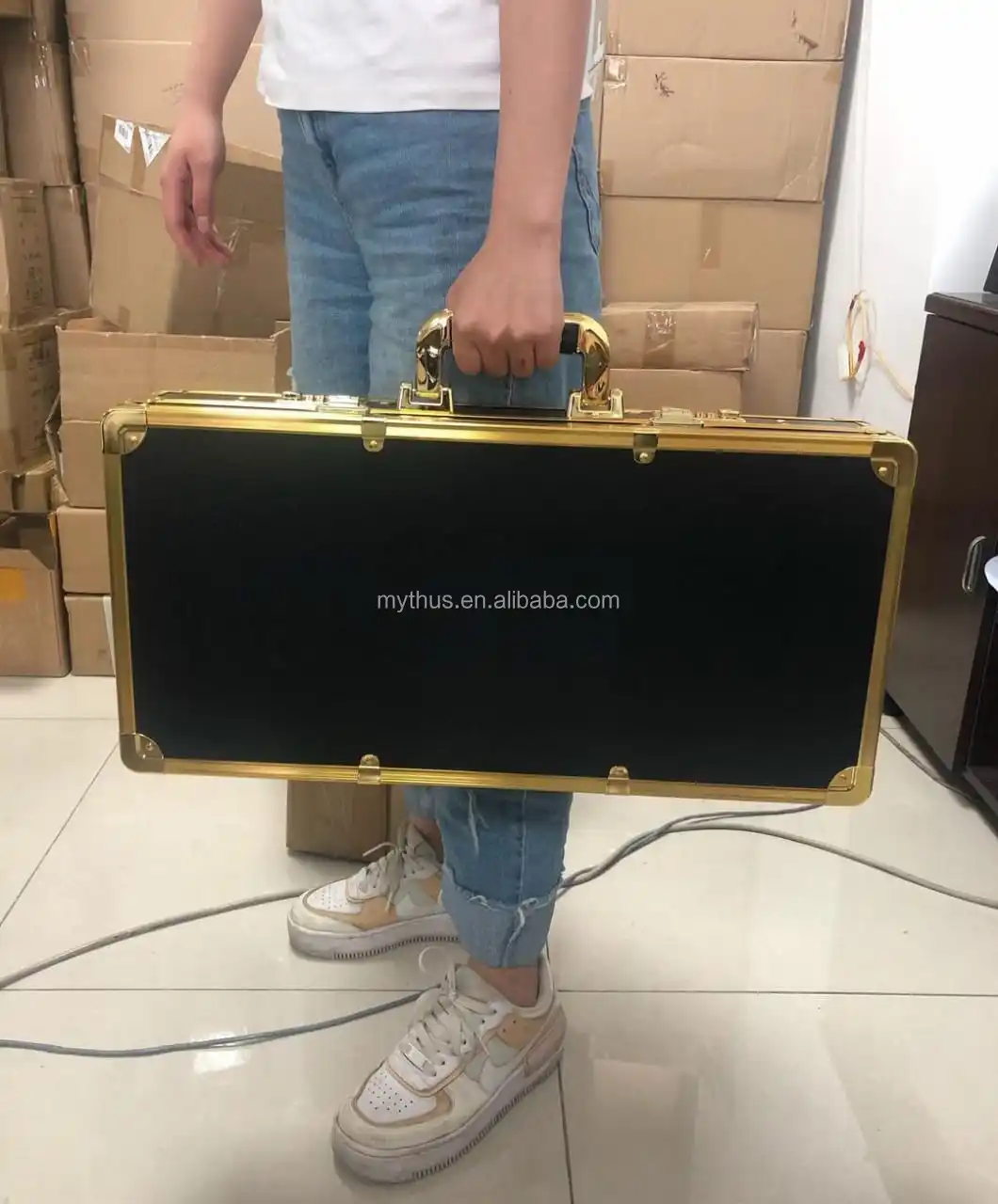 Higher Quality Barber Case Put Logo Black Premium Aluminum Barber