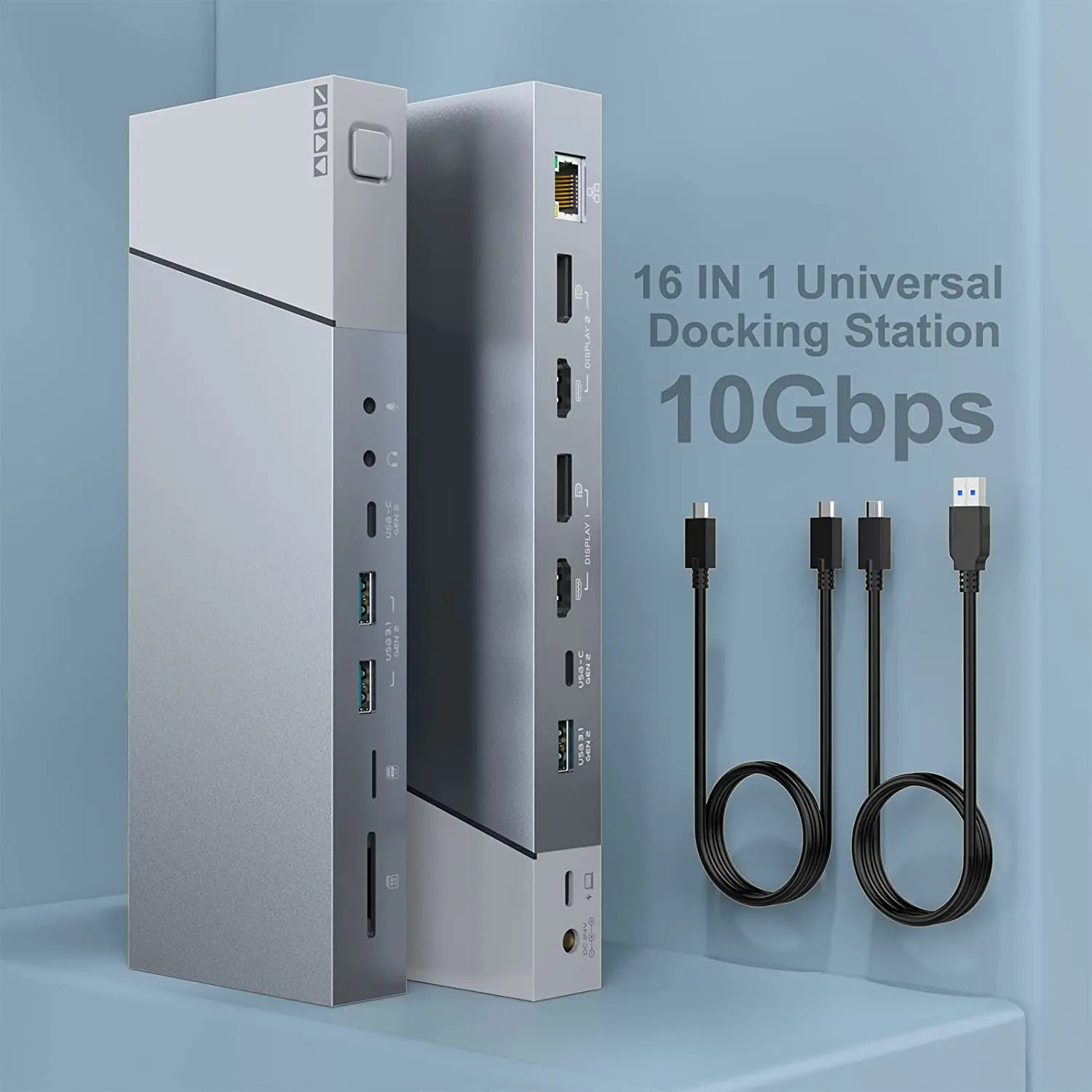 16-in-1 USB-C USB-A Triple Monitor 4K @ 60hz DisplayLink Laptop Docking Station for MacBook Pro Air M1 M2 Dell HP
