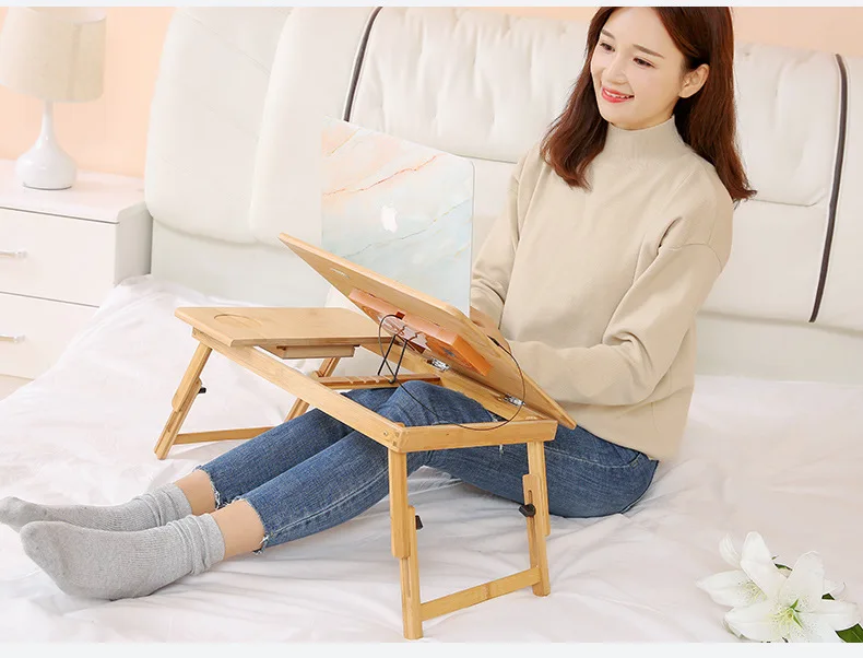 Деревянный складной компьютерный стол для настольной кровати дивана и дивана