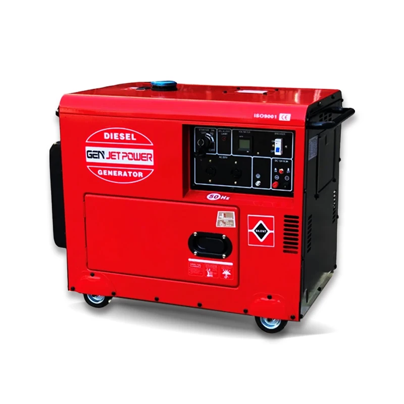 Chinese Supplier Customized Small  Air Cooling Type 6KVA, 6.6KVA, 7KVA , 10KVA 12KVA  Diesel Generator Set With Wheel
