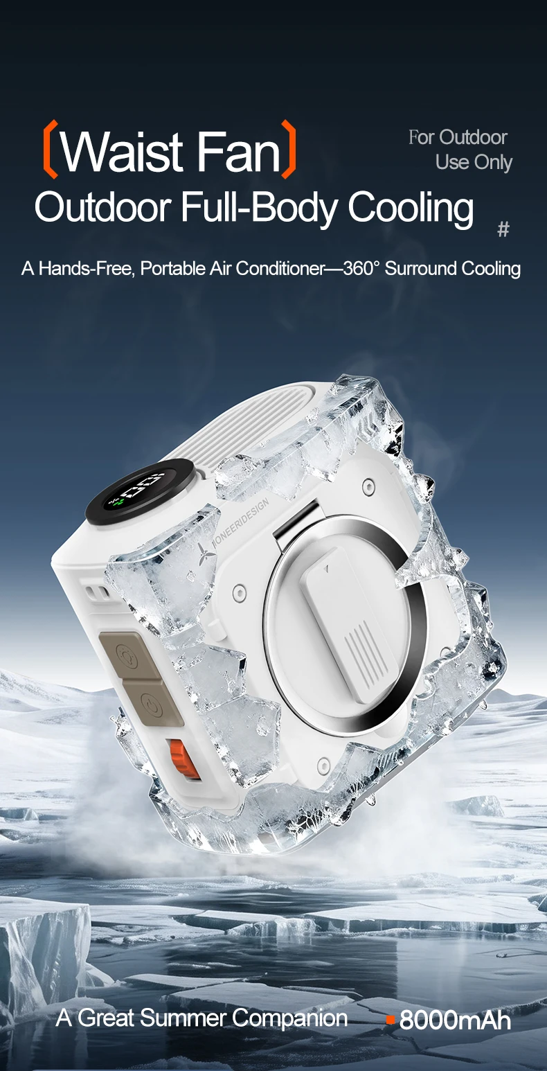 Portable Waist Fan, 8000mAh, 25H - detail 2