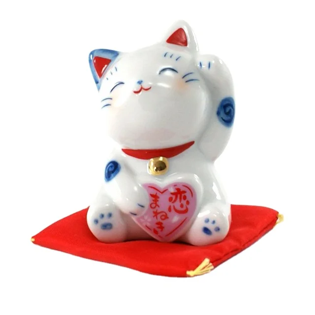 OEM Wholesale Custom Glazed Porcelain Maneki Neko Splendid Japanese Lucky Cat Figurine