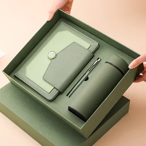 Fancy PU Leather Hardcover Notebook School with Magnetic Buckle Gift Box Customizable Logo Includes Pen Cup