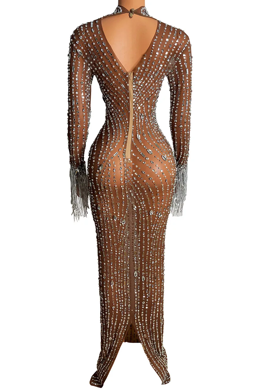 Novance 2022 Summer New Fashion Sparkly Crystal Fringe Dress