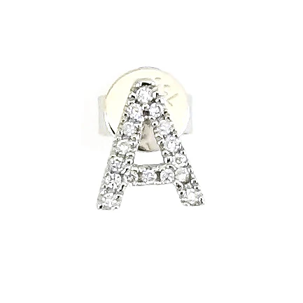 Elegant Party 18K White Gold 18K Rose Gold Diamond Alphabet Earrings Letter A Earrings For Women