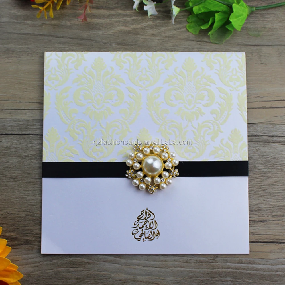 Бархатные на ощупь флокированные свадебные приглашения с жемчужной брошью и Пригласительные открытки день рождения входными картами