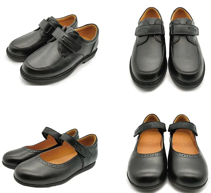 Черные кожаные форма Back To School модная удобная детская обувь школьная обувь черного цвета из искусственной кожи для мальчиков и девочек SU-B-001
