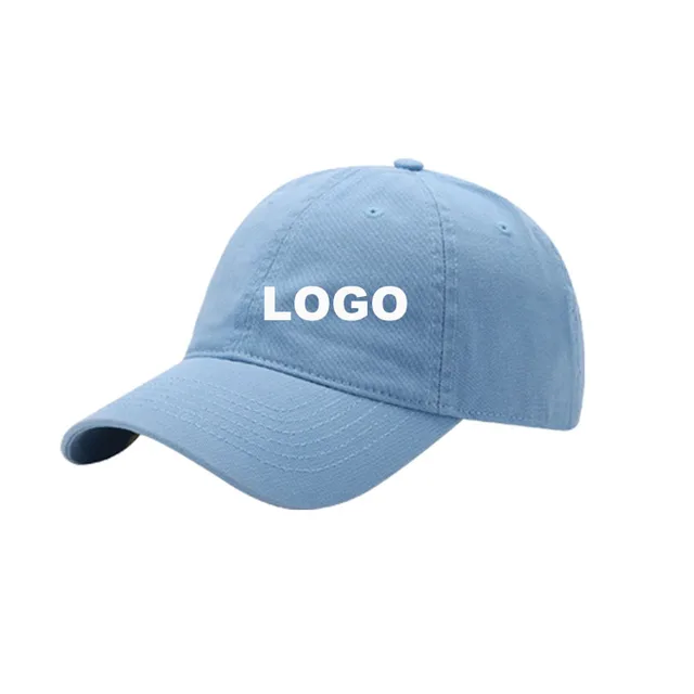 Custom Embroidery Print Logo Factory Supply Adjustable 6 Panel Washed Soft Top Running Dad Hat Baseball Cap