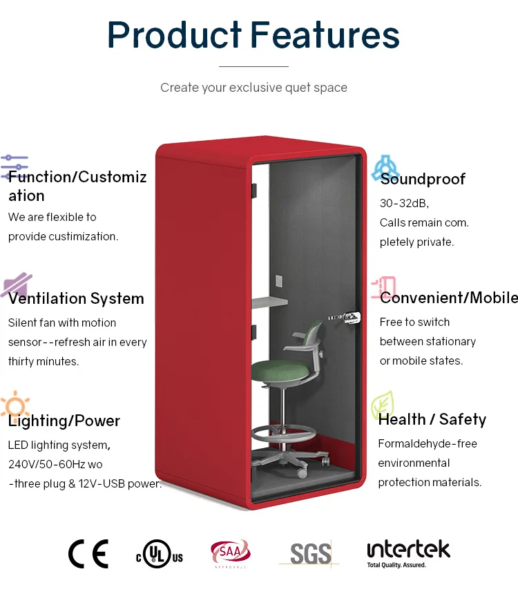 Pod Sound Proof Booth Phone Booth manufacture