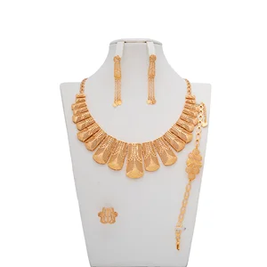 Gold Plated Fashion Jewelry Gold Plate Women's Set Engagement Wedding Party Jewelry Set