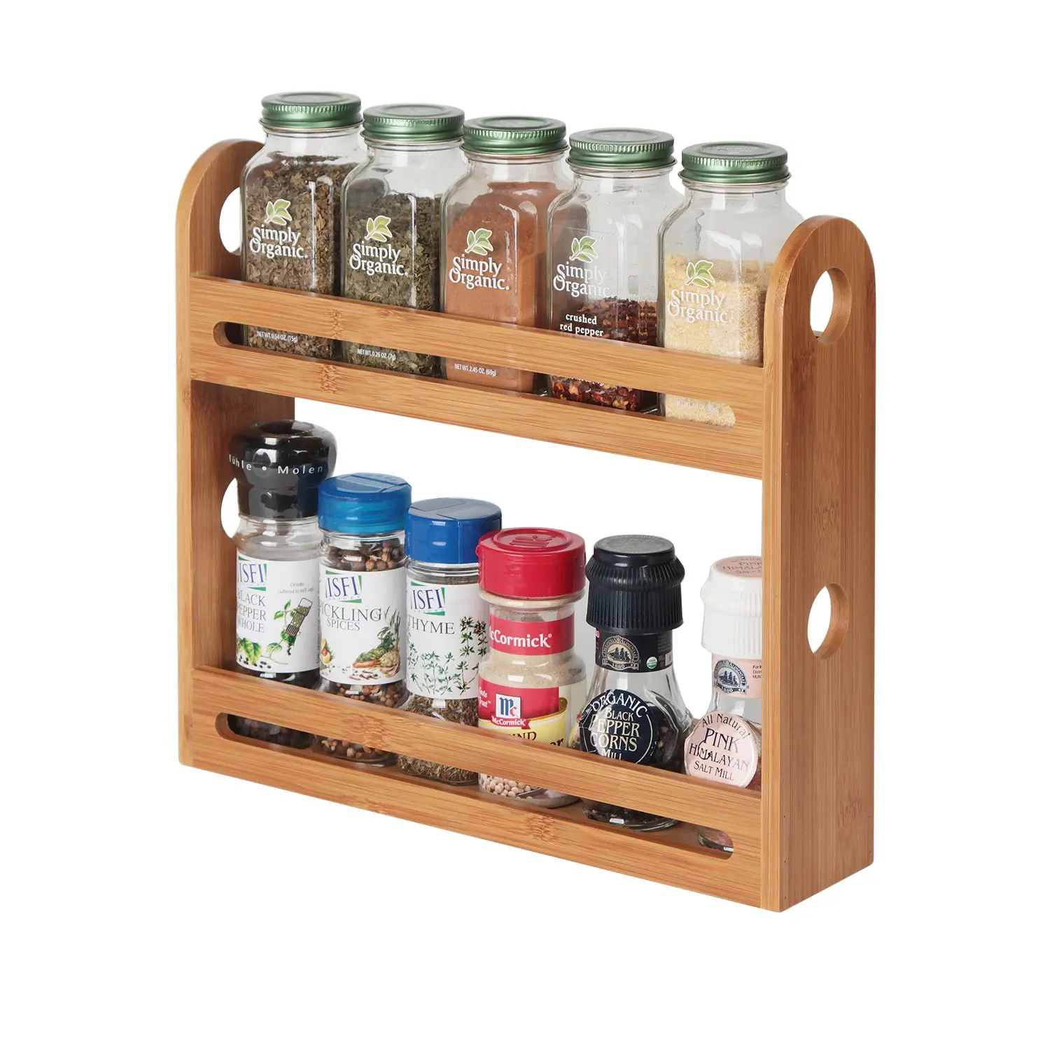 bamboo spice rack organizer for countertop