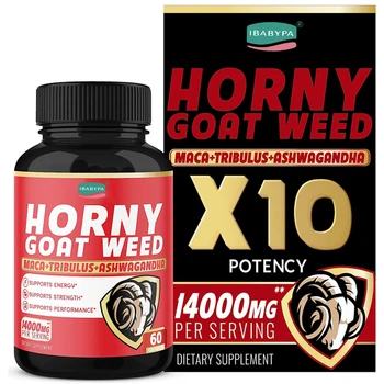 New Arrival Horny Goat Weed Capsules Maca Root Enlargement Pills for Man Boost Stamina Energy Horny Goat Weed for Men and Women