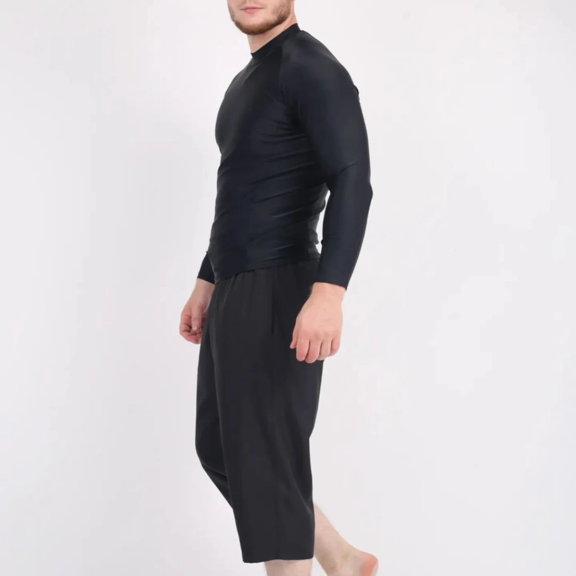 Willson Over-Knee Swim Trunk Men Wholesale Custom High Quality Polyester Solid Halal Muslim Men Swim Wear Beach Swim Shorts
