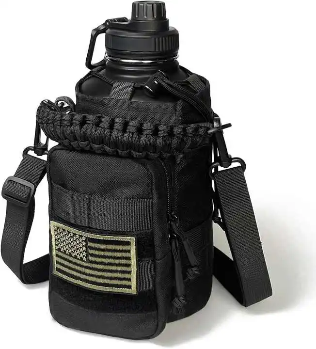 Tactical Water Bottle Holder With MOLLE Strap - Insulated Carrier Pouch For 32oz, 64oz, 128oz Bottles For Hiking, Gym, Camping - View #2