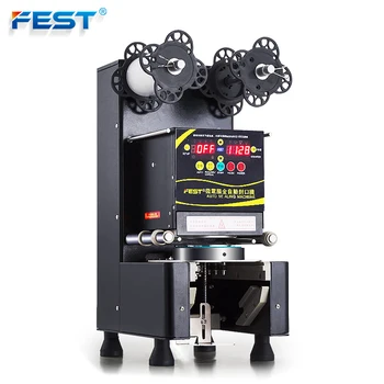 FEST CE Automatic Bubble Sealing Machines Milk Tea 110V/220V Boba Paper Plastic Cup Sealer Machine