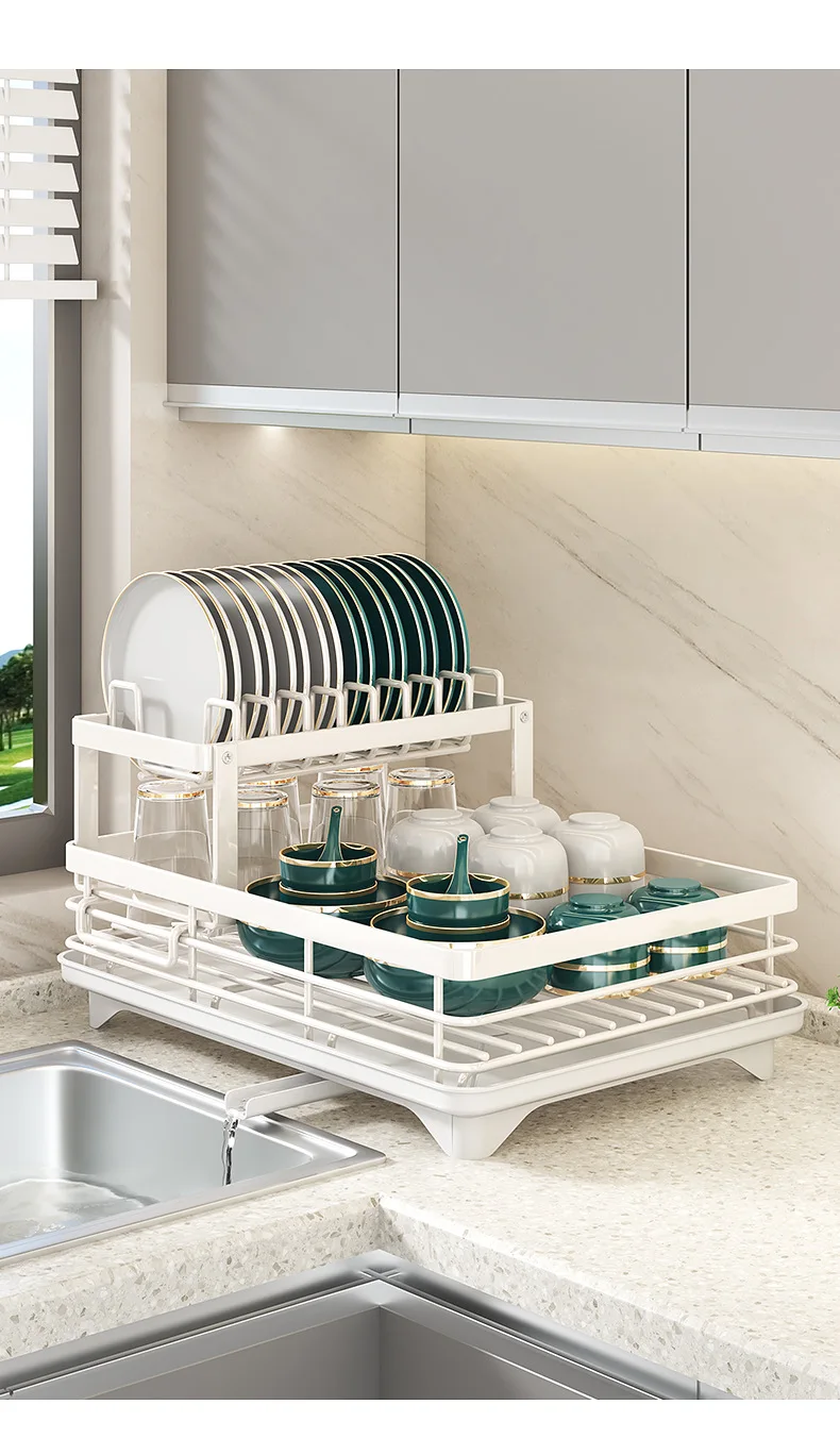 Large Capacity Kitchen Dish Rack Multilayer Storage Racks Fast Drying Drainer Smart Kitchen Organizer