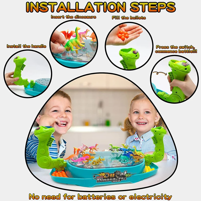 2022 Hot Sale Parent-Child Shooting Battle Board  Interactive casino game b0ard 2 Players Dinosaur Toys for Kids