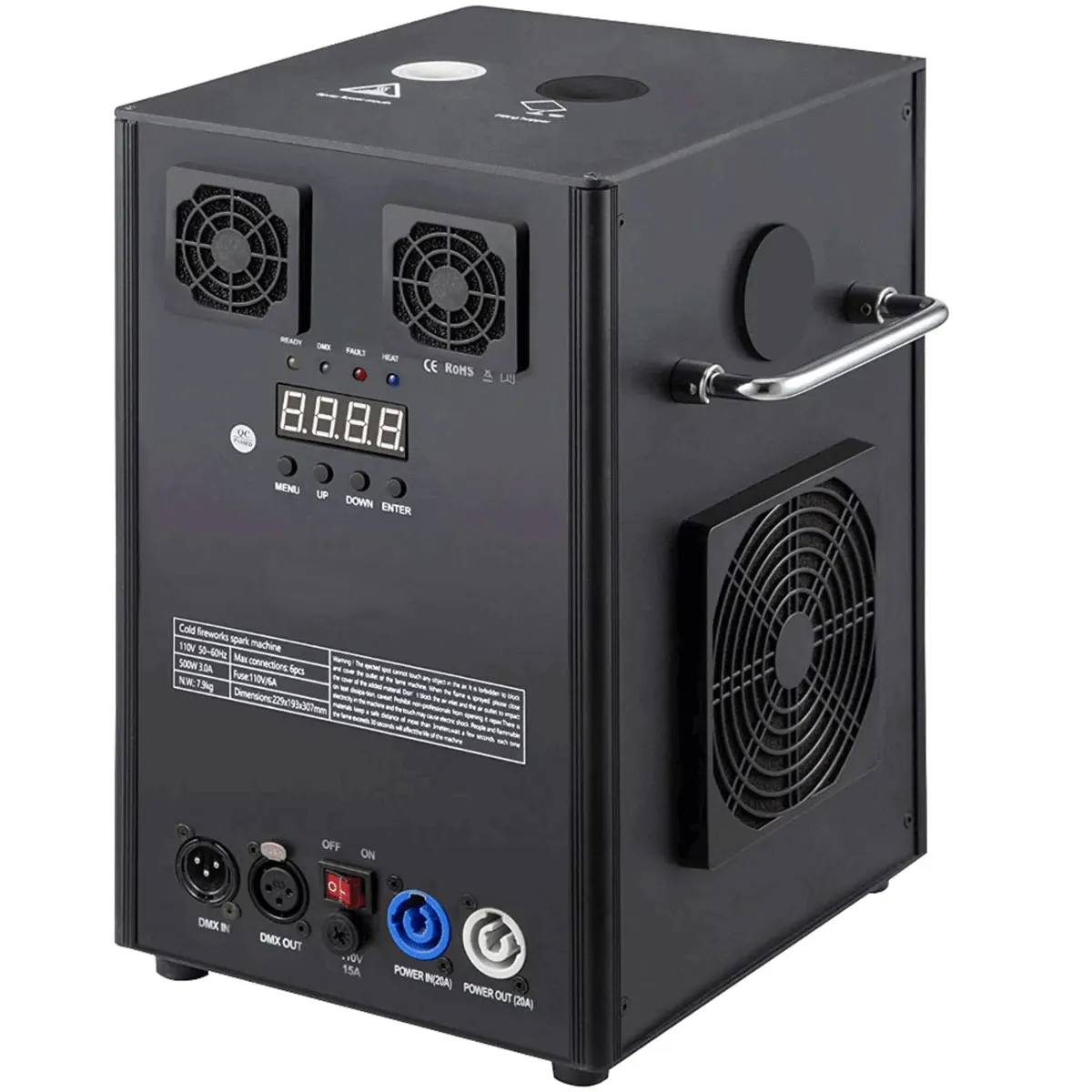 Electronic Cold Spark Fire Works Machine - Wireless Remote DMX512 ...