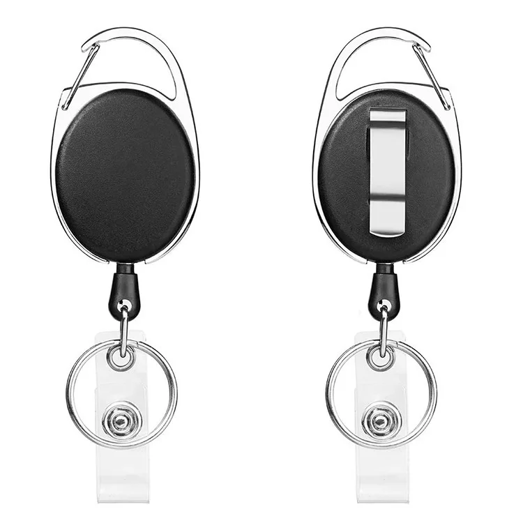 Wholesale Retractable Badge Reel with Carabiner Belt Clip and Key