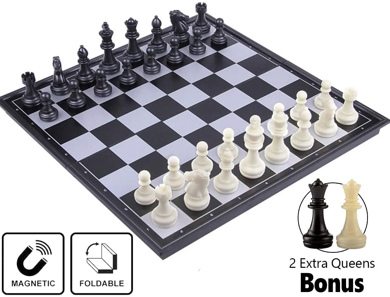 Custom ABS Tournament 25*25*2cm chess board set Game Set Magnetic luxury chess  set plastic