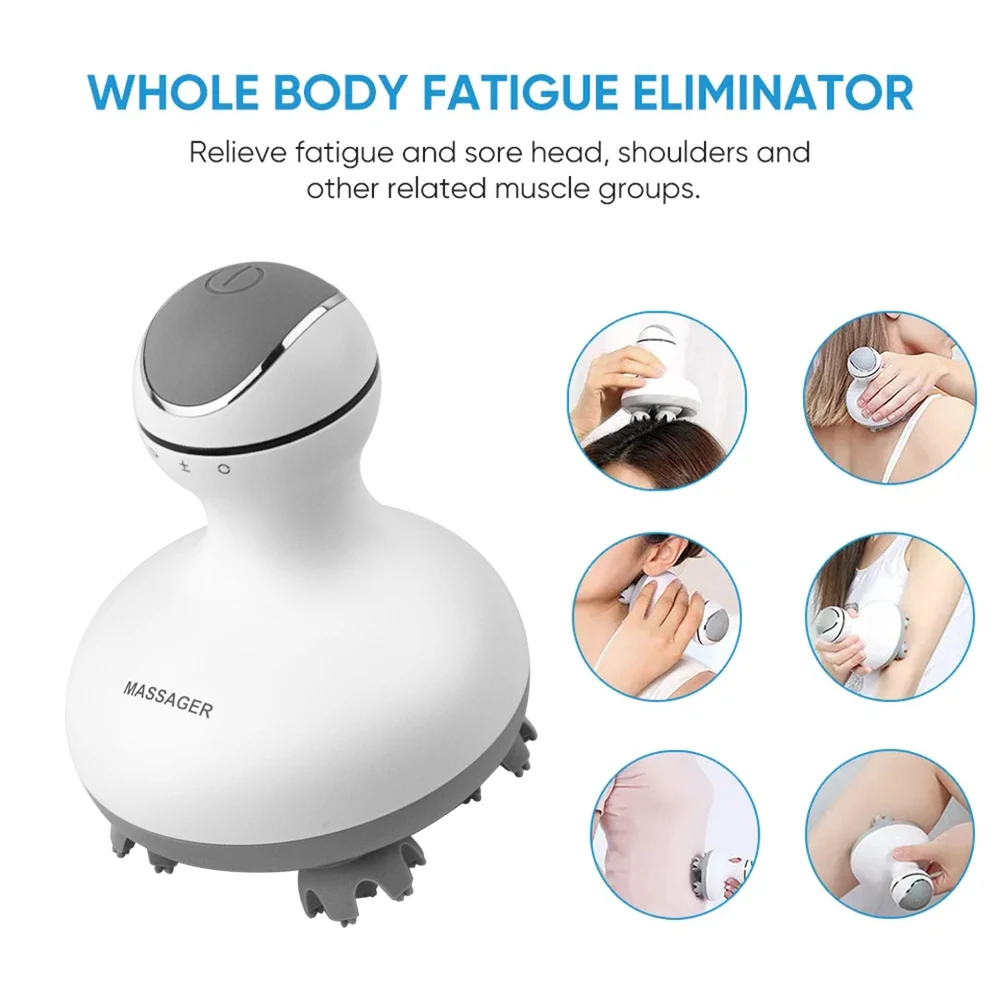 New Portable Smart Electric Hair Scalp Head Massager Rechargeable