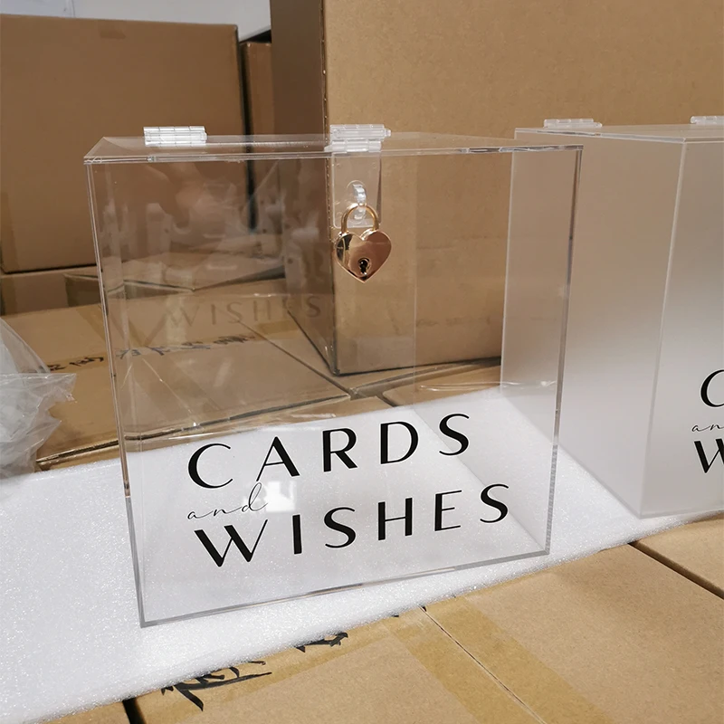 Acrylic Silver Mirror Wedding Card Box Mirror Wishing Well Wedding