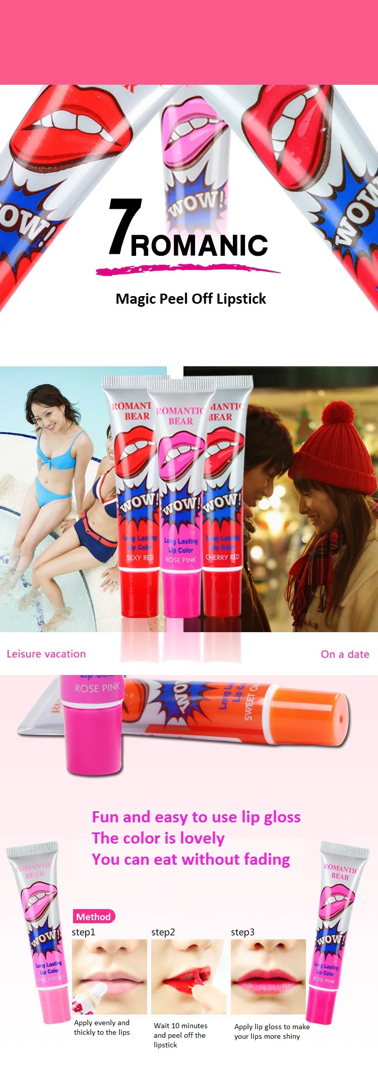 6 Colors Tattoo Magic Color Peel Off Mask Tint Long Lasting Waterproof