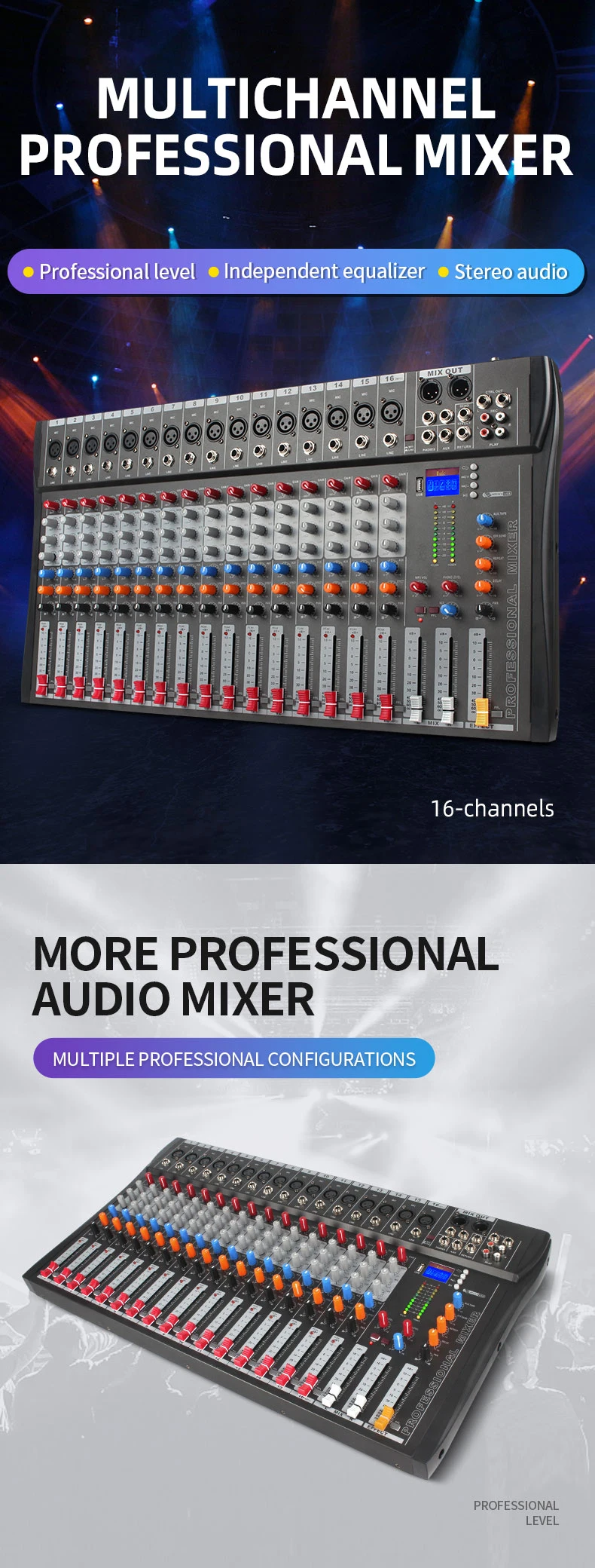 Good Price High Quality Power Soundcraft 16channel Audio Mixer
