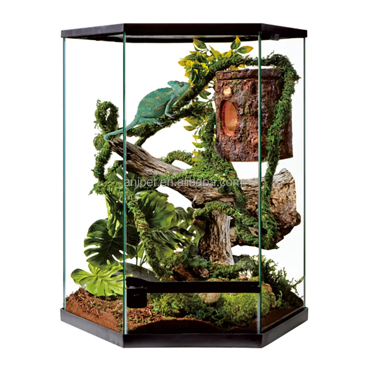 resun hot sale cheap reptile glass terrarium cage for frog gecko metal net climbing pet cage frog gecko snake