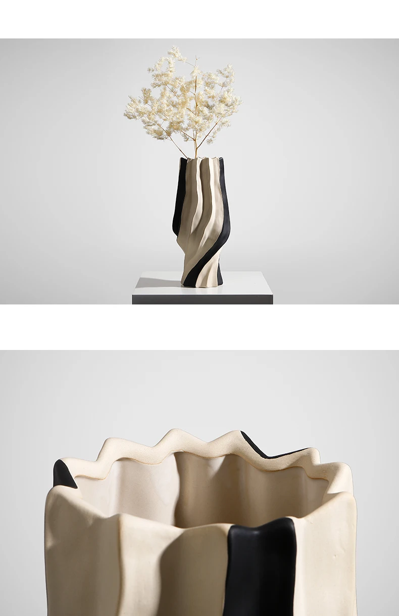 Flolenco Simple Art Nordic Ceramic Vase Home Decor Luxury Vase Interior