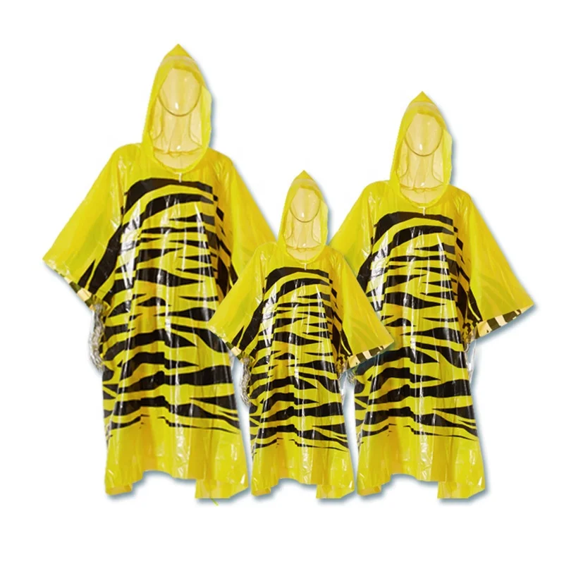 Плащ-дождевик из полиэтилена с модным принтом и логотипом на заказ, большая накидка-пончо от дождя, водонепроницаемая, для велосипедов и кемпинга
