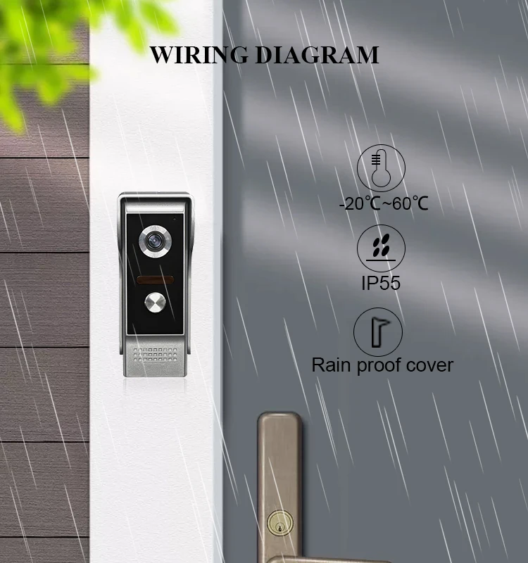 Smart Video Intercom Wifi 9 Inch Monitor With Doorbell Camera Wired ...