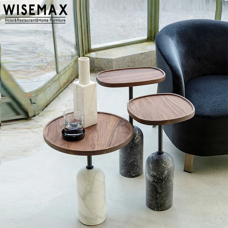WISEMAX FURNITURE高級サイドコーヒーテーブル木製トップモダン