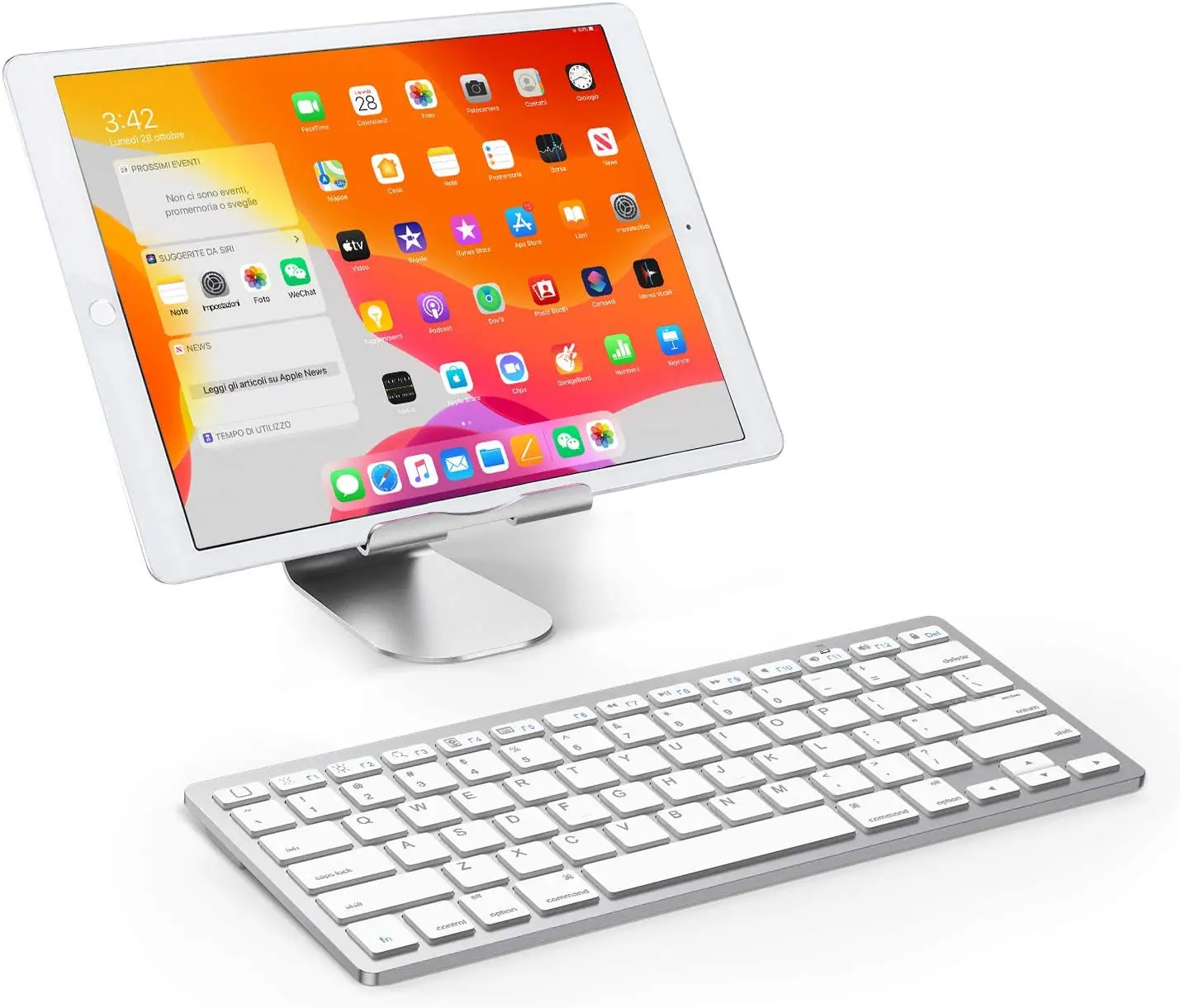 Silent Slim Wireless BT Keyboard for iPad School Tablet Laptop USB ...