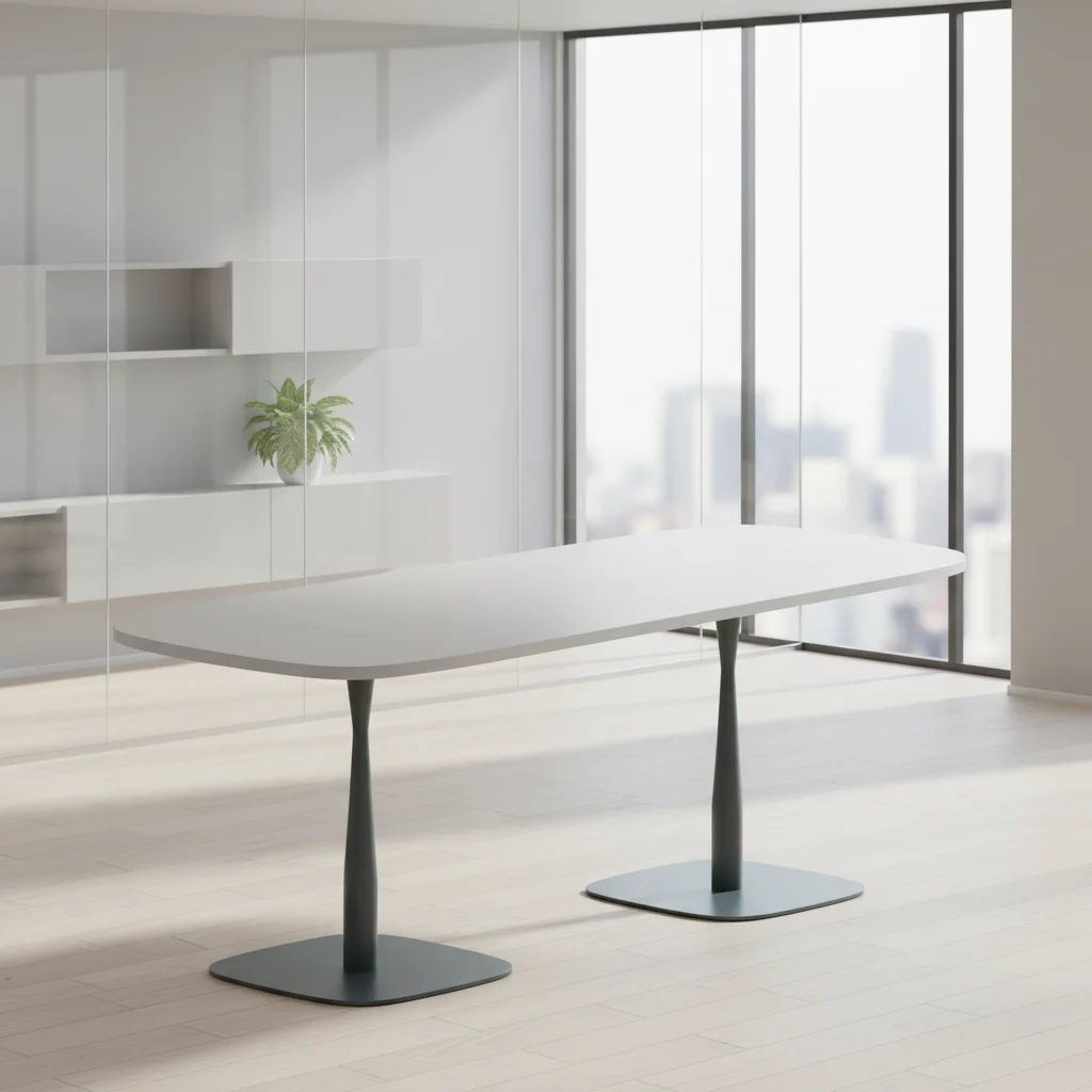 Functional Foldable Conference Table Wood Leg Base Boardroom Meeting Desk Professionals Modern Office Setup Business Furniture 2