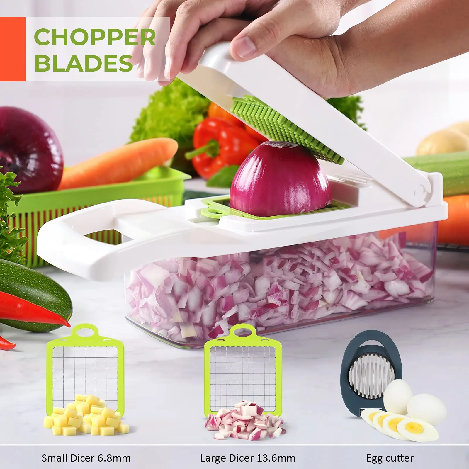 Top Seller Kitchen Accessories 12 In 1 Food Cutter Veggie Onion Chopper Slicer Multifunctional